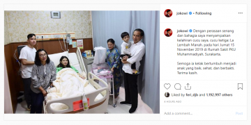 Tangkapan layar instagram Presiden Jokowi. (Instagram.com)
