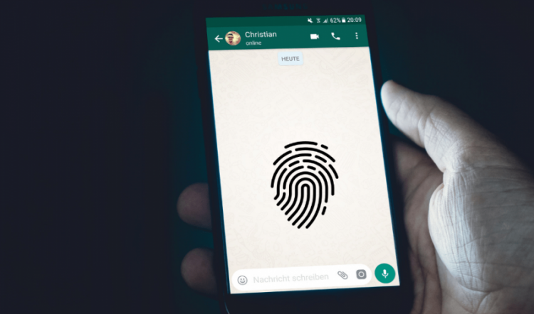 WhatsApp fingerprint. (Istimewa)