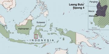 Lokasi Situs Leang Bulu’ Sipong 4 di kawasan Karst Maros Pangkep, Sulawesi Selatan. (Kim Newman)